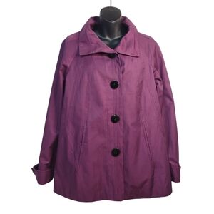 Gallery Coat Jacket Women's Purple Removable Liner Coat Sz Small